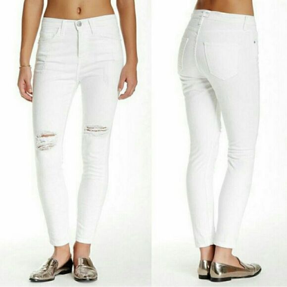 Current/Elliot White The super High waist stiletto salty Destroy size 28 - Picture 1 of 7